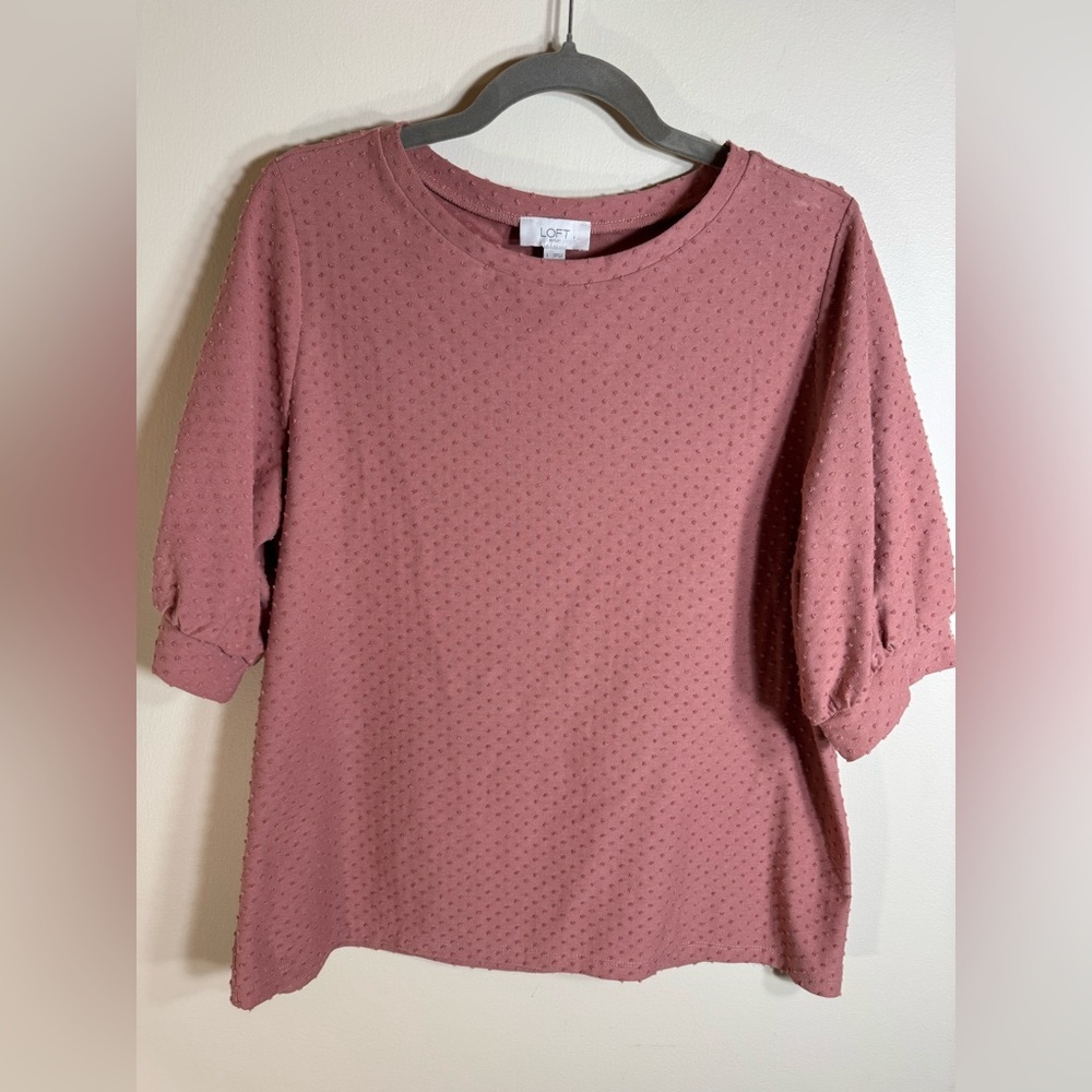 Loft textured top with half sleeves, peach‎ color size large